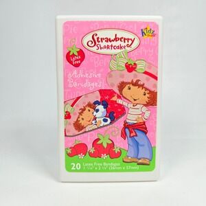 Vintage Strawberry Shortcake Adhesive Bandages Band-Aid Box Plastic Case 2003